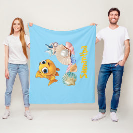 Polar Manta de pez personalizada | Nombre personalizado