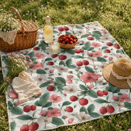 Polar Manta de picnic floral de fresa de verano familiar
