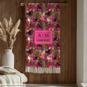Polar Manta de piel de leopardo de color dorado rosa lux
