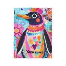 Manta de pingüino personalizada: Ártico colorido