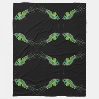 Polar manta de pintura de pájaro verde