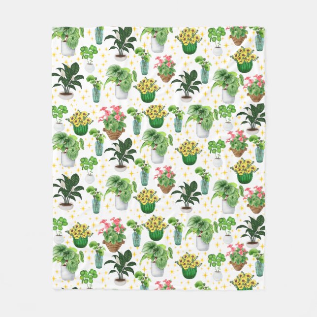 Polar Manta de Plantas en Macetas Caprichosas (Anverso)