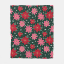 Manta de Poinsettias de Navidad Brillante y Elegan