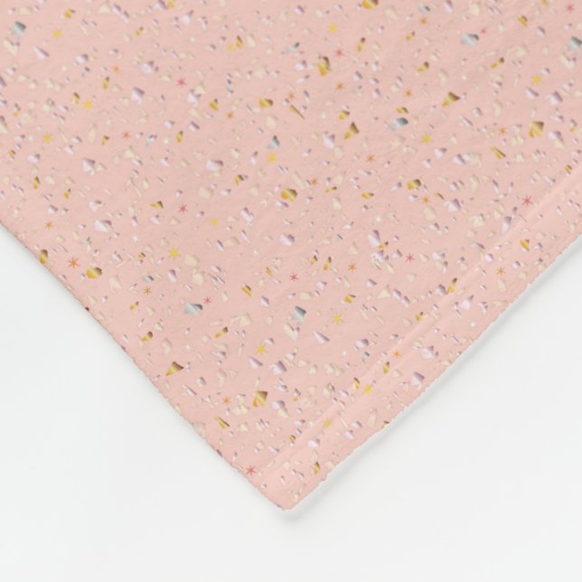 Polar Manta de pulga de confeti rosa suave (Esquina)