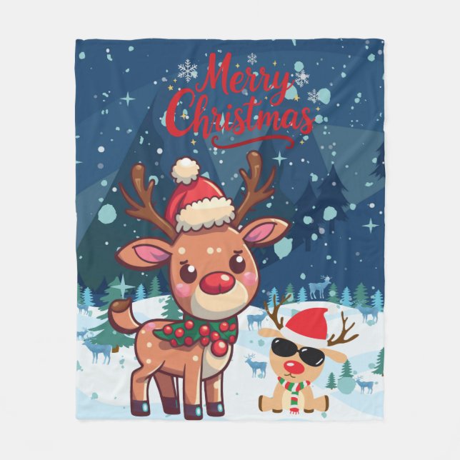 Polar Manta de reno de Navidad para niños (Anverso)