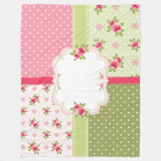 Polar manta de rosas chic y chic (Anverso)