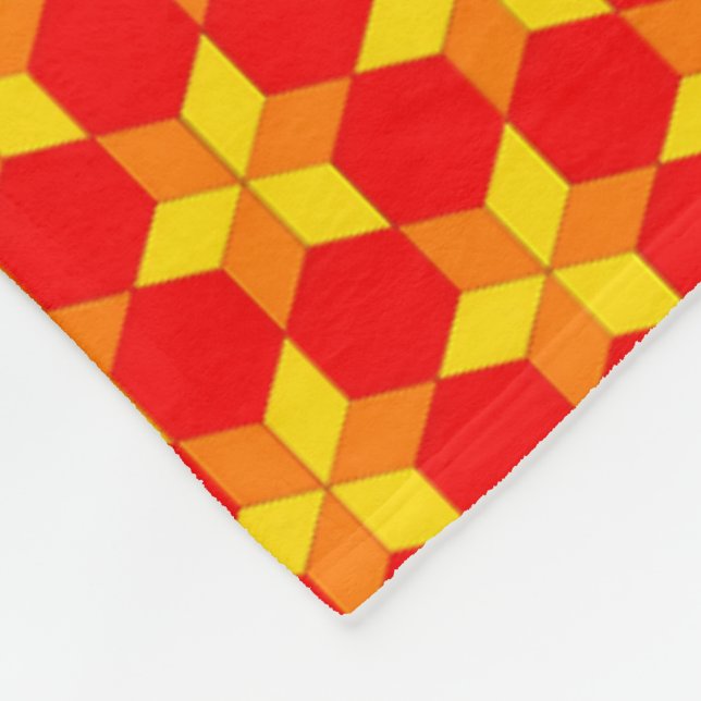 Polar Manta de Sherpa Geométrica Naranja Roja (Esquina)