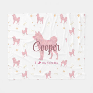 Polar Manta de Shiba Inu – Regalo personalizado rosa pas