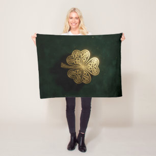 Polar Manta de terciopelo verde trébol celta dorado