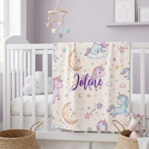 Manta de Unicornio con Nombre Personalizado