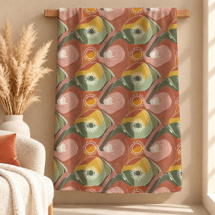 Polar Manta Decorativa de Hojas de Arcoíris Boho Geométr