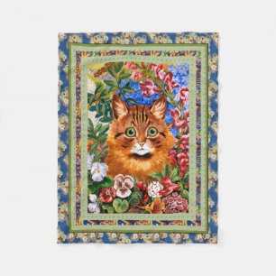 Polar Manta del arte del gato de la flor de Louis Wain