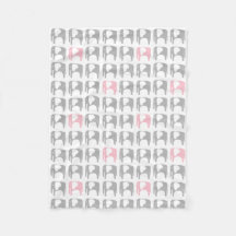 Manta del elefante - gris y rosa