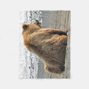 Polar Manta del paño grueso y suave con el oso grizzly