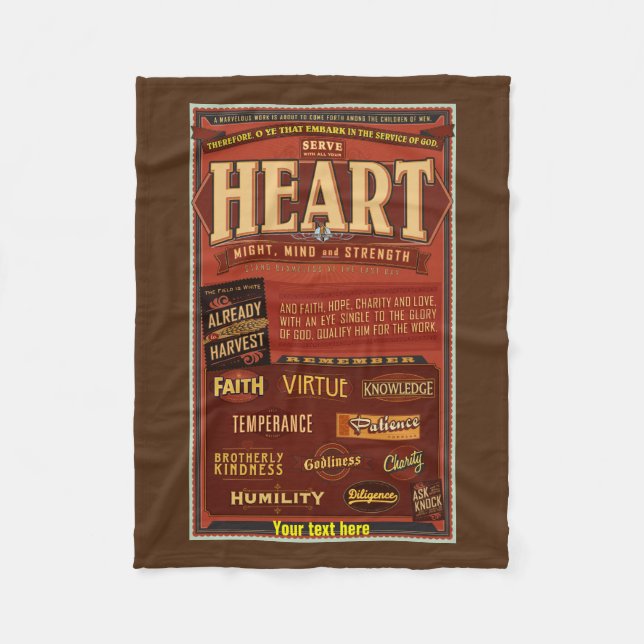 Polar Manta del paño grueso y suave de LDS. D&C 4" O YE (Anverso)