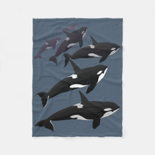 Polar Manta del paño grueso y suave del arte de la orca