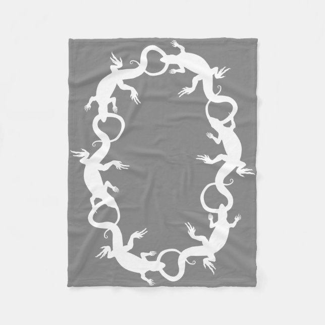 Polar Manta del paño grueso y suave del arte del lagarto (Anverso)