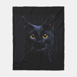 Polar Manta del paño grueso y suave del gato negro