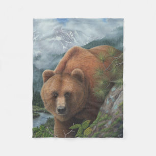 Polar Manta del paño grueso y suave del oso grizzly