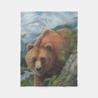 Polar Manta del paño grueso y suave del oso grizzly