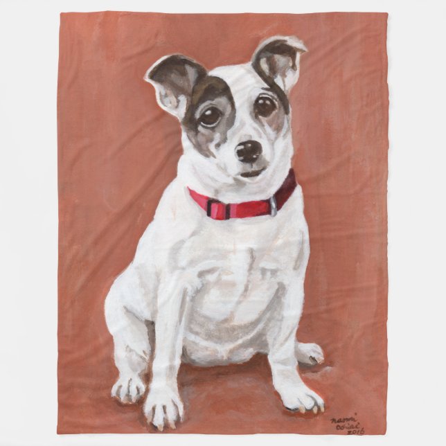 Polar Manta del retrato de Jack Russell Terrier (Anverso)