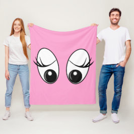 Polar Manta divertida de felpa rosa con ojos sorprendido