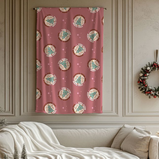 Polar Manta divertida de Navidad de los 70, alegría de l (Funky Christmas Blanket 70s Pastel Holiday Joy)