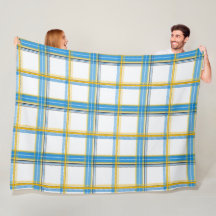 Manta Estética de Cuadrillé Amarillo Azul Brillant