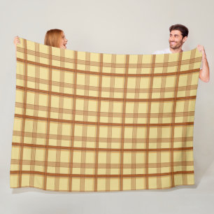 Polar Manta Estética de Cuadro Amarillo Calido Marrón
