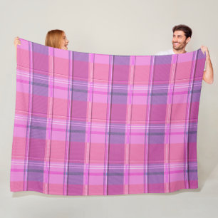 Polar Manta Estética de Cuadros Magenta Rosa Chic