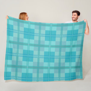 Polar Manta Estética de Cuadros Suave Aqua Verde Teal
