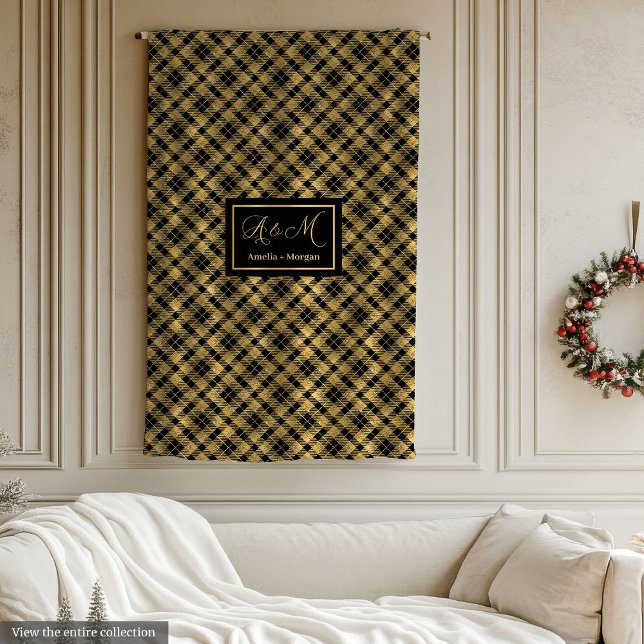 Polar Manta Exterior Sofisticada de Oro Negro (Sophisticated Black Gold Outdoor Throw Blanket)