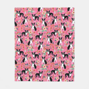 Polar Manta floral de Boston Terrier