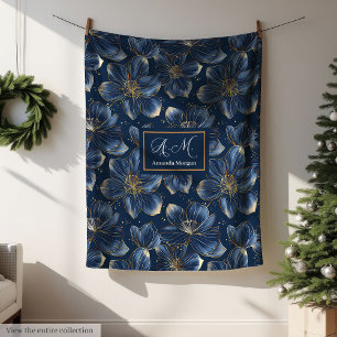 Polar Manta Floral Dorada Marina Regalo Personalizado Ch