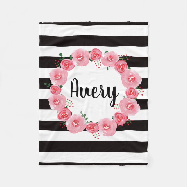 Polar Manta floral personalizada del paño grueso y suave (Anverso)