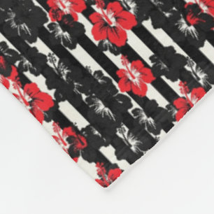 Polar Manta Floral Roja y Negra