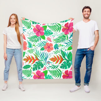 Polar Manta - Hibisco Tropical Vibrante y Monstera P