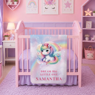 Polar Manta mágica de cumpleaños de unicornio rosa púrpu