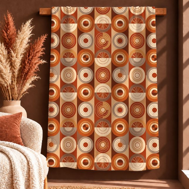 Polar Manta marrón rústica con formas boho sofisticadas  (Sophisticated Boho Shapes Brown Rust Blanket Gift)