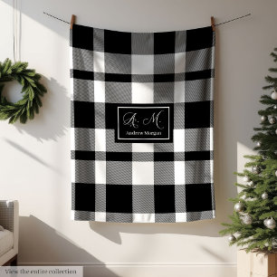 Polar Manta Minima de Cuadros Negros y Blancos para Homb