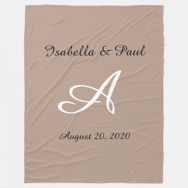 Polar Manta monogramada de lana, regalo de boda (Anverso)