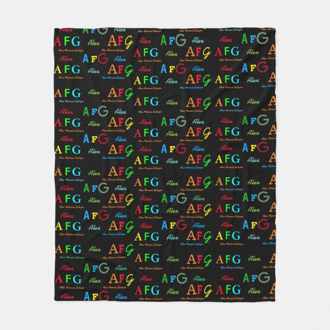 Polar manta negra elegante con nombres de color (Anverso)