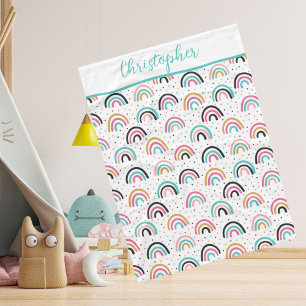 Polar Manta para bebé con arcoíris boho monogramado en a