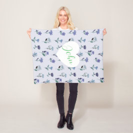 Polar Manta para bebé con suave patrón floral azul púrpu