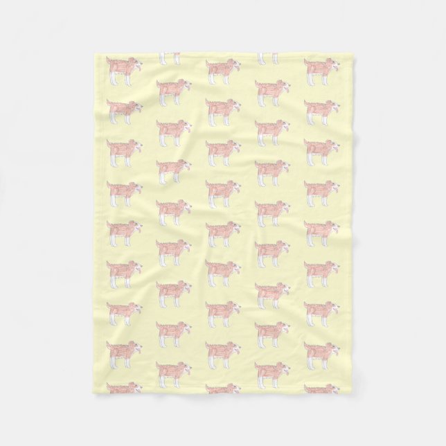 Polar Manta para bebé de perro feliz (amarillo pequeño) (Anverso)
