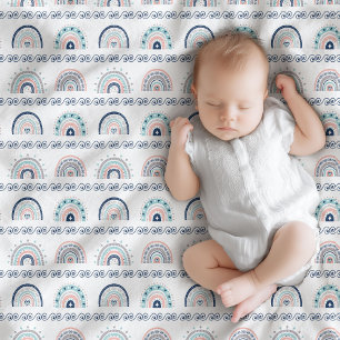 Polar Manta para bebé rosa Navy suave estilo boho arcoír