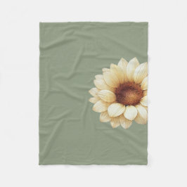 Polar Manta para Lanzar de Girasoles Verde Salvia Floral