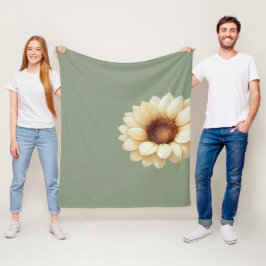 Polar Manta para Lanzar de Girasoles Verde Salvia Floral