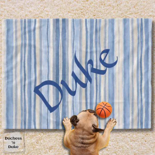 Polar Manta para mascotas con estampado de rayas neutral (Neutral Striped Pattern Blue Beige Pet Blanket)