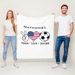 Polar Manta Peace Love Soccer USA con nombre